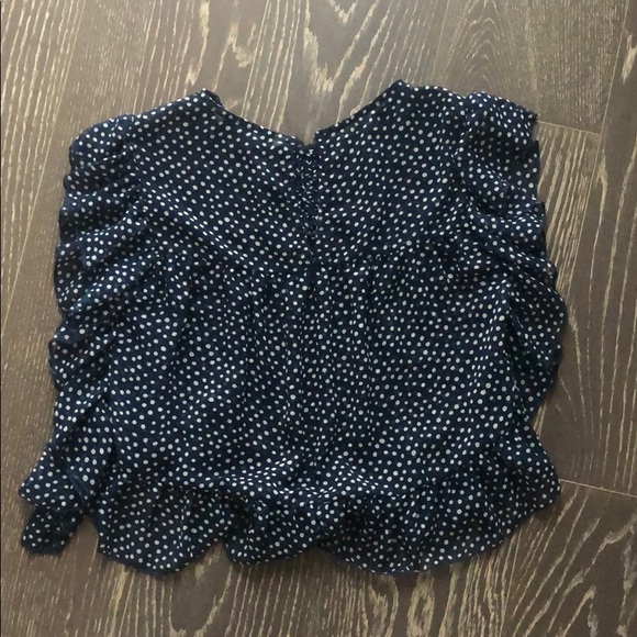 Zara navy blue and white polka dot blouse - Picture 4 of 4